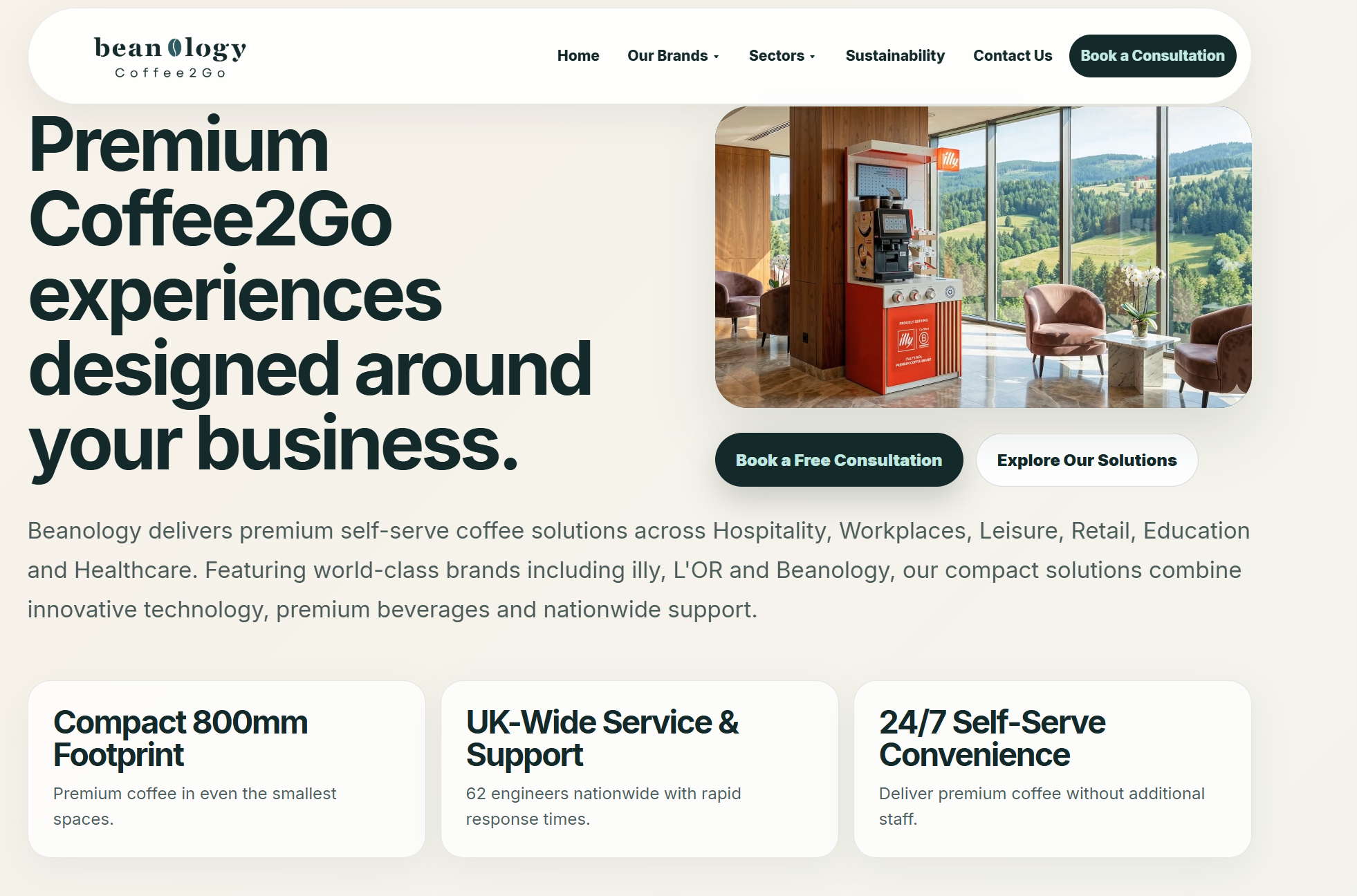 Beanology Coffee2Go website preview